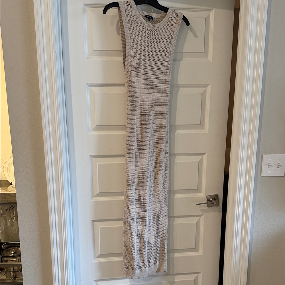 Express Beige Open-Knit Top